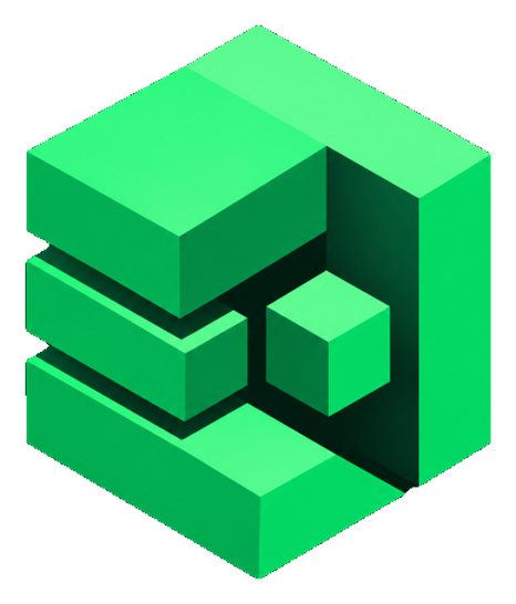 The Sift sorter emblem, an isometric stack of green blocks